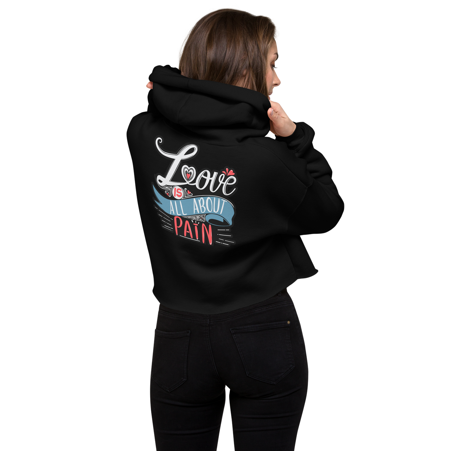 Love Is Painful Crop Hoodie